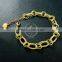 18cm Raw Brass Faceted Circle Round Oval Link Fashion DIY Bracelet Supplies 1900082