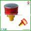 LED solar powered temporary road light used on guardrail
