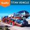 TITAN Tri-axle vehicle Car Transport Semi Truck Trailer , Car Carrier Trailer For Sale In Philippines