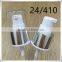 24/410 white color cover aluminum matt silver with over clear cap