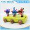 baby wooden sounding car toys/ pull along Mini wood car with xylophone in toys