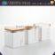 Square shape ceramic tea coffee sugar canister with wood lid houseware
