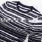 black/white high quality three dimension effect cotton knitwear with stripe