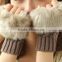 sale wholesale girls ladies winter faux rabbit fur fingerless gloves