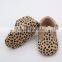 Leather baby girl leopard print vintage style sandals baby shoes