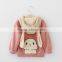 B22596A Korean hooded cute rabbit cartoon girls zipper jacket