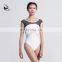 117141042 Printing Half Sleeve Leak Back Ballet Leotards