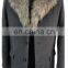 Mens wool coat with fur collar new style