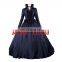 Rose Team-Free Shipping Custom-made Elegant Black Victorian Dress Costume Gothic Dress Ball Gown w/ Cloak