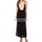 Lace Neck Sleeveless Side Slit Chiffon Elegant Ladies Romantic Evening Dress Mother of Bride Gowns NT6533
