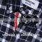 Custom boys two color gingham flannel check slim fit shirt for boys
