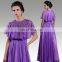 Amazing design Bat sleeve pruple cocktail dress for fat women