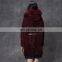 New design Merino sheep shearling fur overcoat with fox fur collar for women wear