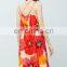 flower printed spaghetti strap floral dress