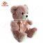 China ICTI stuffed toys manufacturer custom names cute 20cm pink and brown small plush teddy bear with ribbon