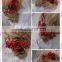 Aidocrystal deep red hairpiece, red flower bridal hair flower headband headwear