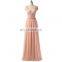 Sexy Backless Pink Chiffon Evening Dresses Long 2017 Fast Shipping Pleats A-line Spaghetti Strap Prom Dress Bridesmaid Dresses