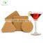 Laser concance wolding coffee cork coaster for coffee cup cork coaster