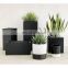 Black powder paint mini flower pot square planter for live room