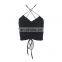 Hot Wholesale Women's Ladies Sexy Pleated Cross Suspender V-neck Backless Vest Inner Top