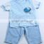 Wholesale Blue Striped cotton Baby Boys Clothing set