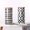 Creative Geometry Rhombus Square Black White Grid Ceramic Canisters Suit For Tea Coffee Sugar