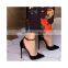 High Heel Ankle Strap  Patent Material Buckle Summer New Women Thick Heel Sandals Large Size Women Shoes