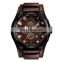 Custom SKMEI 9165 Water Resistant Leather Band Quartz Watches Men Wrist