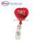 China Manufacturer Professional Heart Shaped ID Badge Reel Retractable