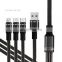 3 In 1 charging cable Type C 5A fast charging cable usb data cable for iphone