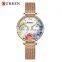 CURREN 2020New Classic Design Mineral Glass Dial Flower Custom Logo Women Ladies Mesh Watch