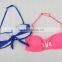 Mongrammed Bikini Bandeau Top For Women in Red or Blue