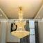 Luxury 4-Tier Antique Cast Iron Lantern with Gold Chrome Finish Big Crystal Empire Pendant Chandelier LED Light for Hotel Lobby