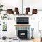 Modern Industrial Style Leaf shape oval fabric shade Chandelier Light Fixture For Living Dining Room Kitchen Island Foyer Lobby