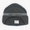 custom men's knit slouch beanie with flat brim