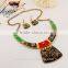 New Fashion Ethnic Charm Stone Gem Synthetic Amber Wedding Necklace Jewelry Sets