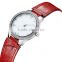 New stainless steel watch for women ,genuine leather watch for lady