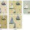 stock printed vinyl wallpaper, vanilla yellow mediterranean sailing wall sticker for boys room , peelable wall sticker roll