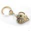 Fashion round hard shape gold metal alloy keychain charm for handbag