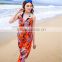 2016 fashion beach scarf summer suncreen beach dress elegant printed butterfly wrap bikini dress