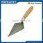 Bricklaying trowel with wooden handle, carbon steel blade, eucalyptus wooden handle 7"