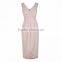Fancy design v-neck beading shoulder bodycon party dress women one-piece dress