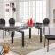 L808F modern dining set Luxry black dubai dining tables and chair