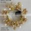 New design gold glitter handemade candle ring with polyfoam berries table decorations