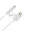 MFi certified TPE jacket metal housing 2 in 1 micro usb and 8pin usb data cable for iphone and andriod