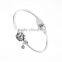 Classical Design Four Clover Diamond Stainles Steel Bangle