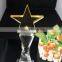 golden 5 star with transparent base crystal cheap trophy