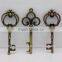 desigh Custom Key Shape Antique bronze effect Bottle Opener and keychain for promotion