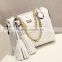 Antique wattled little bag pu leahter tassels ladies handbag shoulder long chain bags for college girls