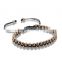 2016 Wholesale Hot selling 5mm 24K Gold Copper Beaded Bracelets for Men Semi Precious Luxurious Braiding Bracelet